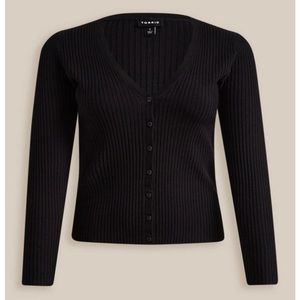 Fitted cardigan v-neck sweater